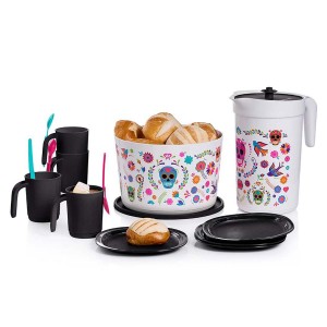 Tupperware Dia De Los Muertos Serving Set Black / Blue / Pink Serveware | EIVDU0715