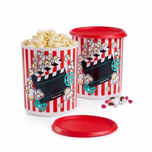 Tupperware One Touch Movie Night Canisters Red / White Dry Storage | NCIHU7483