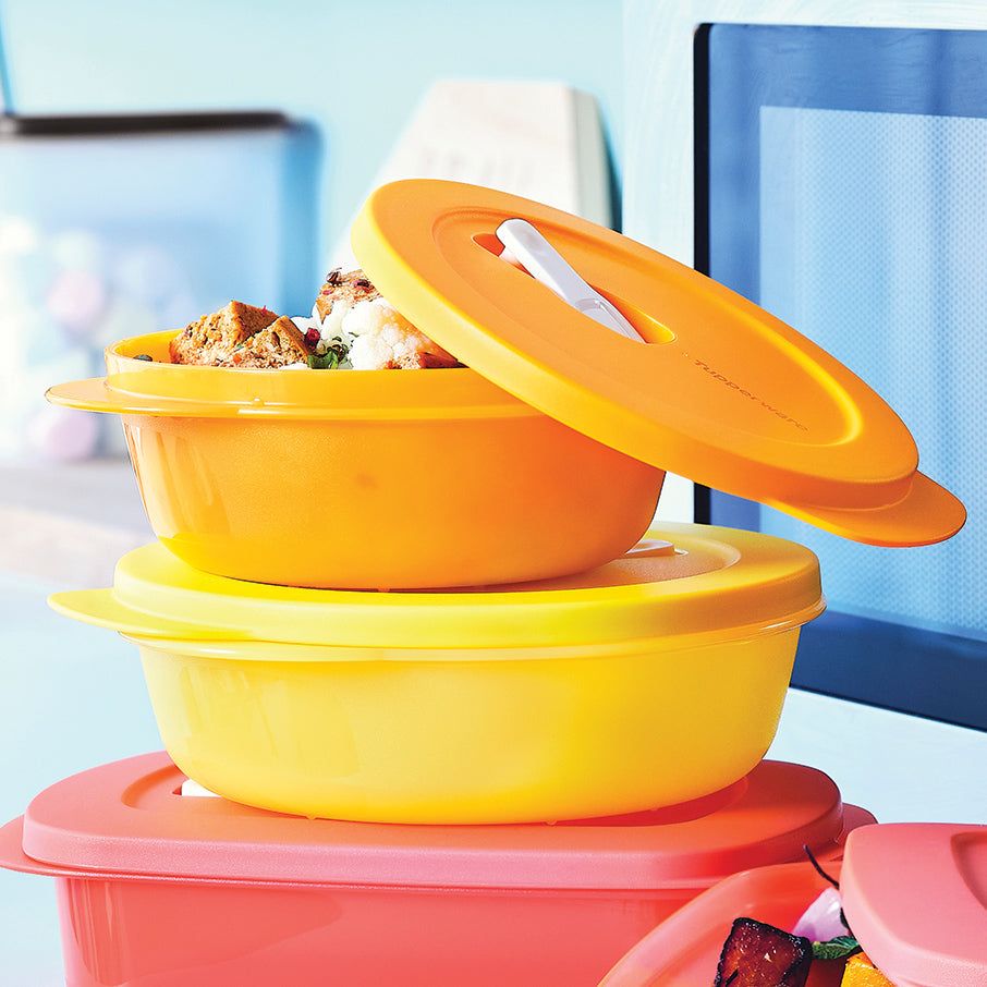 Tupperware Crystalwave Plus 2-cup/560 Ml Round Papaya Microwave Reheatable | YAPTV2613