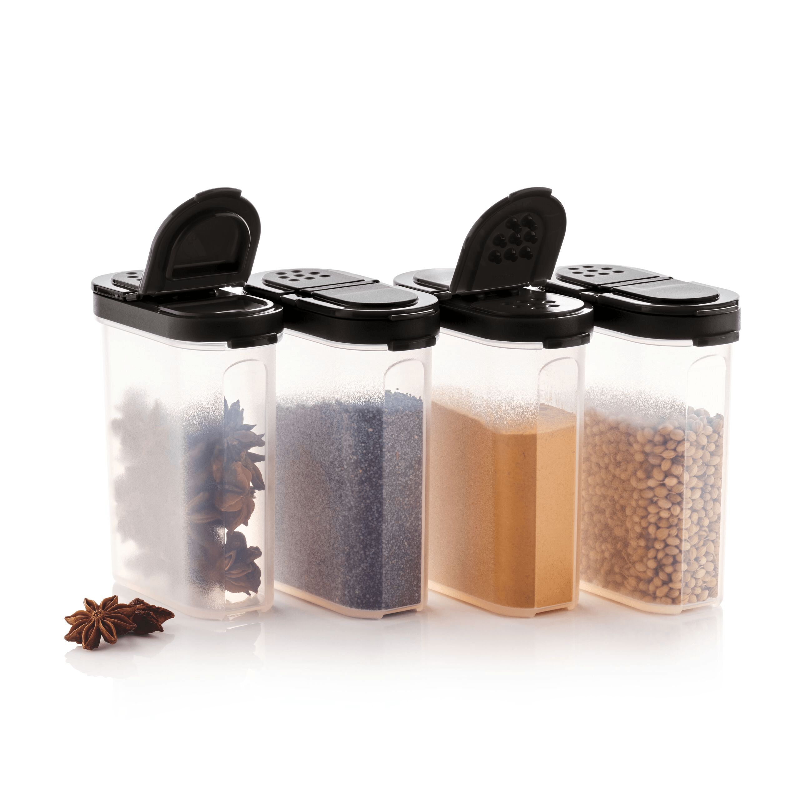 Tupperware Large Spice Shakers Black Dry Storage | DEKST1856