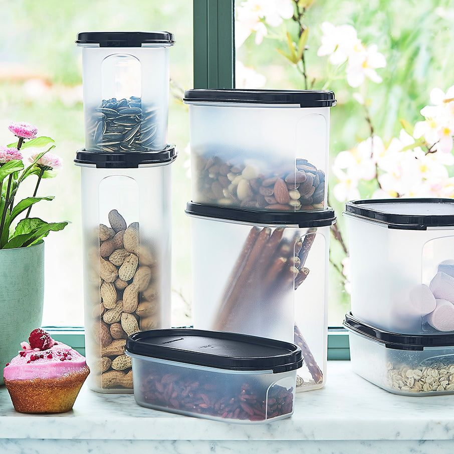 Tupperware Modular Mates Oval 1 Black Dry Storage | ZBXHU9162