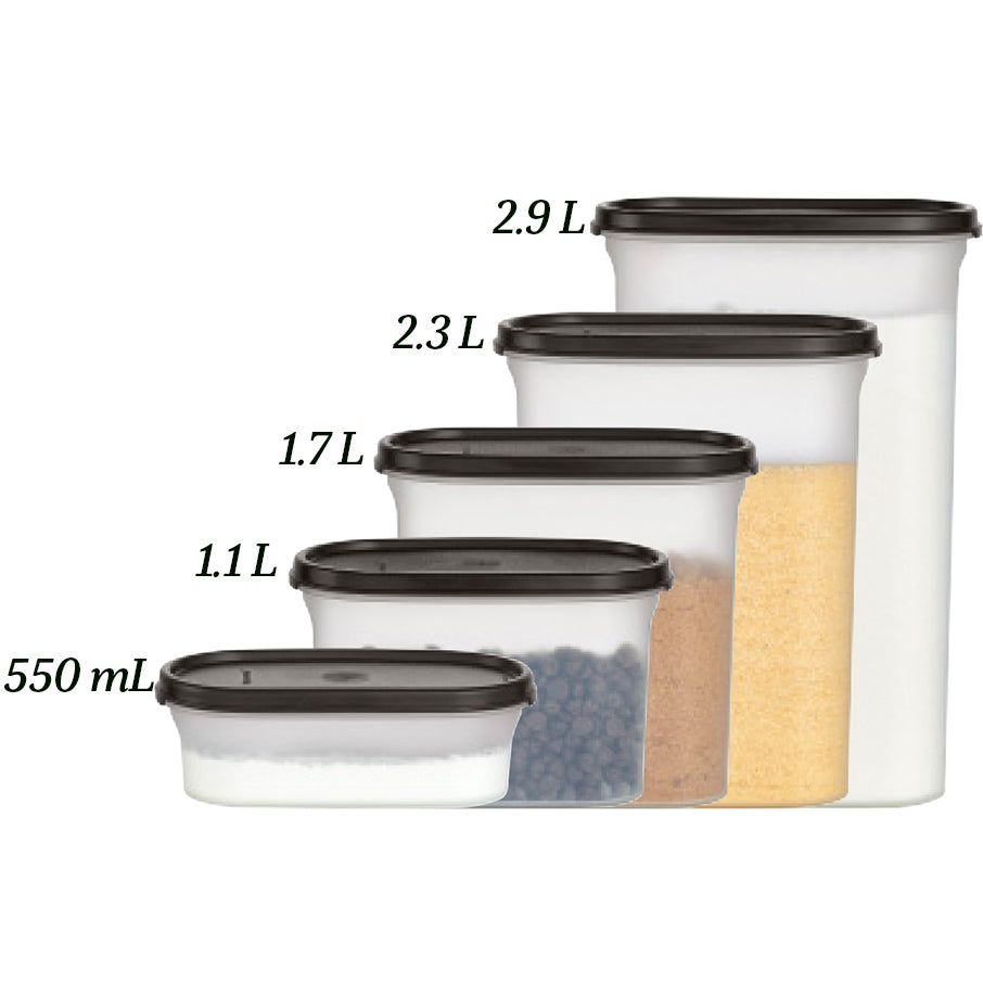 Tupperware Modular Mates Oval 1 Black Dry Storage | ZBXHU9162