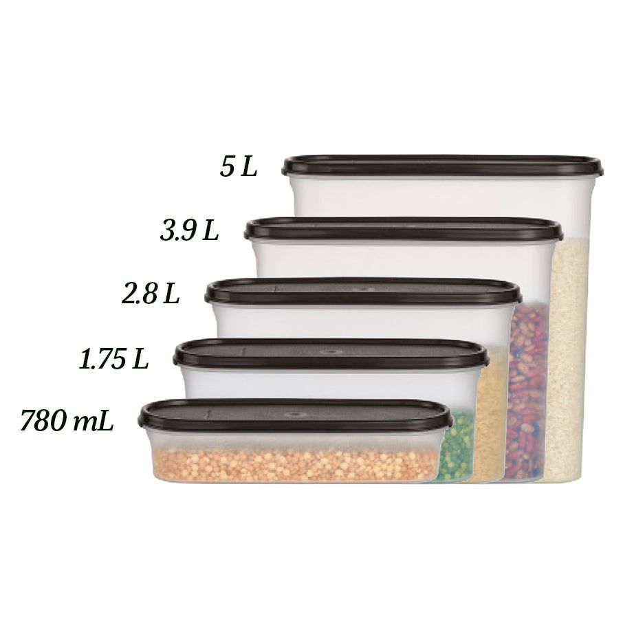 Tupperware Modular Mates Super Oval 5 Black Dry Storage | ISXWV3601